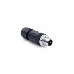Connecteur mâle M12S, 4 pol., codage B IP67, 4A, non-blindé